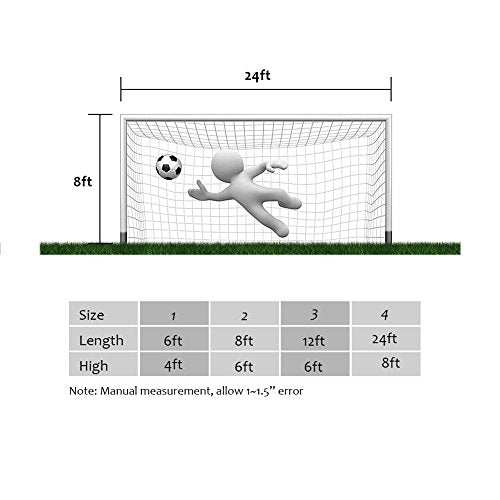 Soccer Net, Outdoor Backyard Football Goal Post Net Portable Soccer Sports Training Practice Equipment - size: 24 x 8FT