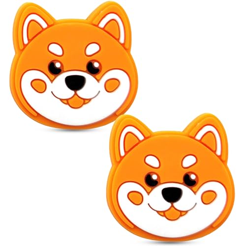 Tennis Racket Dampener - Cute Designs - Vibration & Noise-Reducing Tennis Shock Absorber for Racquets - Secure, Easy-Install Accessories for Players of All Levels - color: Shiba