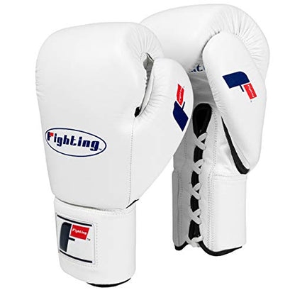 Fury Professional Lace Training Gloves - Lace Up Sparring Gloves for Boxing, Bag, and General Training - color: White, size: 16 oz