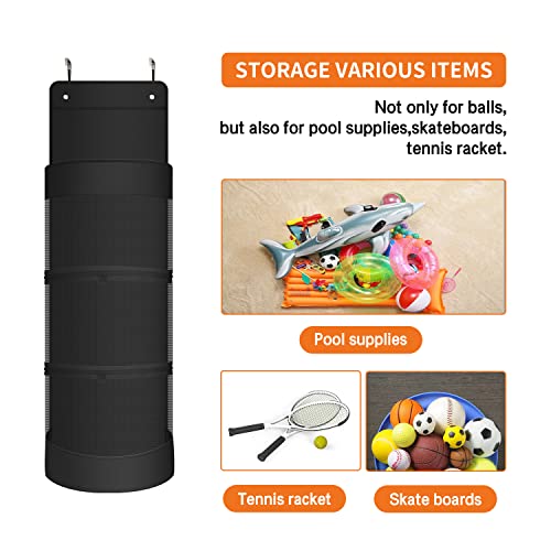 Boczif Hanging Organizer, Over The Door Hanging Sports Equipment and Ball Storage, Garage Sports Equipment Organizer for Hold Soccer, Basketball, Football, Volleyball and Swimming Gear