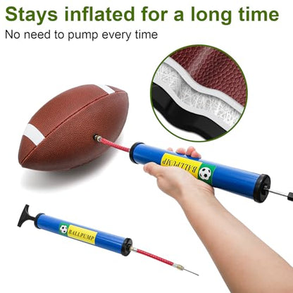 Lawei 6 Pack Youth Footballs, Official Size 6 Composite Leather Football for Junior, Adult, College, High School, Durable Inflatable Footballs with Pump, Indoor Outdoor American Footballs Bulk