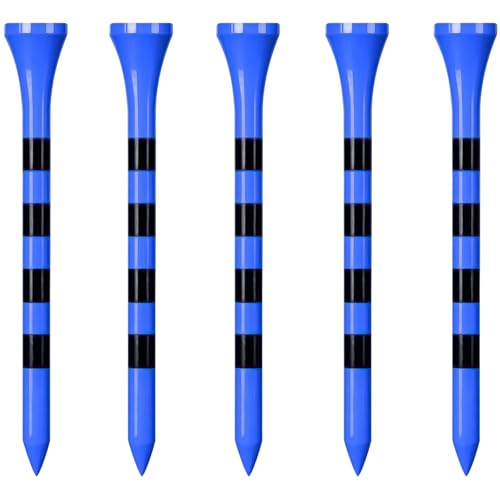 Wooden Golf Tees 3-1/4", 2-3/4", 2-1/8", 1-1/2" Available, 100 Count (Natural Color, White, Black, Blue, Red, Green, Yellow, Pink, Orange) - color: Blue, size: 2 3/4 Inch