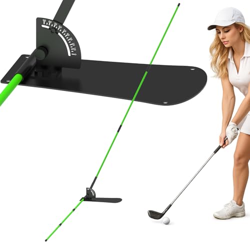 Adjustable Golf Alignment Rod Holde with Angle Base - A Swing Plane Training Aid for Practice Ranges, A Golf Practice Rod Locator for Correcting Posture