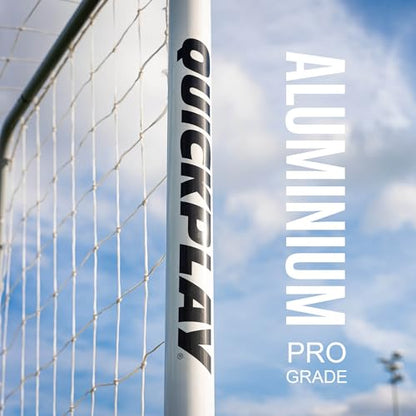 QuickPlay Pro Alu Match60 Portable Aluminum Soccer Goals for Backyard Training - Folding Soccer Goals with 3mm Net for Kids, Teams and Match Play