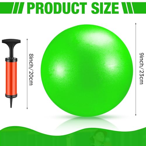 2 Pcs Connection Ball with Pump 9 Inch Pilates Baseball Softball Batting Trainer Improve Arm Action Hitting & Pitching Efficiency Connection Ball for Baseball - color: green