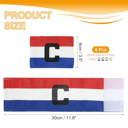 MECCANIXITY Soccer Captain Armband, Captain Arm Bands for Soccer Elastic Captain C Arm Band Sports Captain Armbands for Football Team Training Youth & Adult - color: Yellow/Red/Black/Blue Red