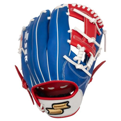SSK Z5 Craftsman Infield Baseball Glove – 11.25” - 11.5” - 11.75” - 12” – Right & Left Hand Throw - color: Royal/White/Red, size: 11.5" - Left Hand Throw