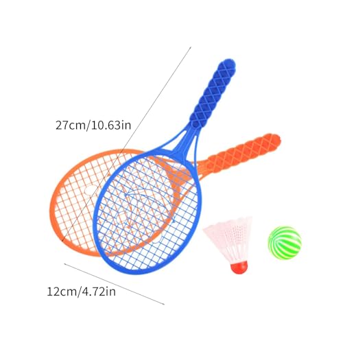 Tennis & Badminton Set with Ergonomic Grip, Indoor Outdoor Play for Motor Skills Development Badminton Racket Kindergarten Toy