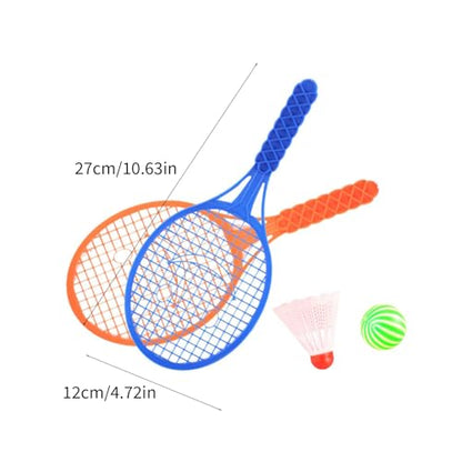 Tennis & Badminton Set with Ergonomic Grip, Indoor Outdoor Play for Motor Skills Development Badminton Racket Kindergarten Toy