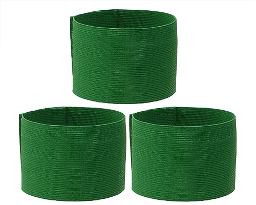 ONLYKXY 3PCS Captain Armbands 7x32.5CM/2.75x12.79inch Adjustable Leader Armband Team Sport Armband for Soccer Basketball Volleyball School Team Competition Coach Players Wrist Arm Bands - color: Dark Green