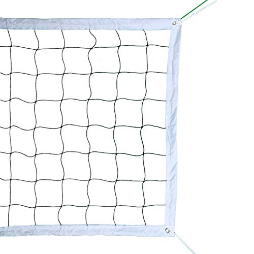 Professional Volleyball Net Outdoor Heavy Duty, All Weather Enhanced with Aircraft Steel Cable, Regulation 32x3FT Replacement Net for Backyard Beach Pool Indoor
