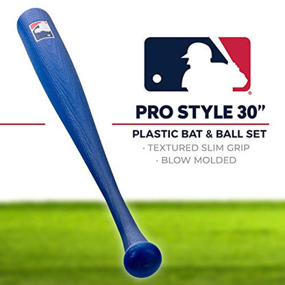Franklin Sports MLB Kids Baseball Bat and Ball Set - Lightweight 30" Youth Plastic Bat - Multiple Colors