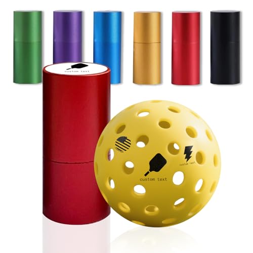 Personailzed Pickleball Stamp Marker – Custom Name Stamper for Pickleballs | No Mess, Long-Lasting Ink | Easy to Use Gift for Players & Lovers | Fun Customized Pickleball Gifts - color: Red