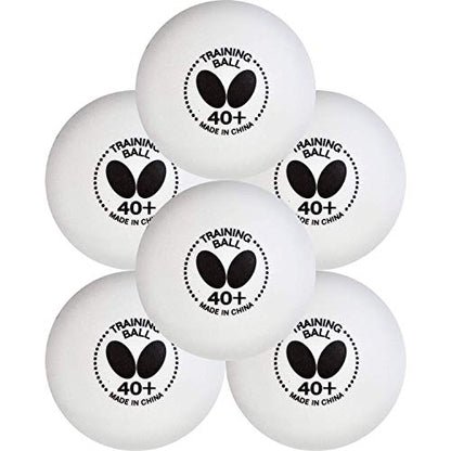 Butterfly 40+ Training Ball 40+ Ball Used for Training – Pack of 6 or Box of 120 White Training Balls – 40+ Training Balls are Comparable to a Three-Star Ball