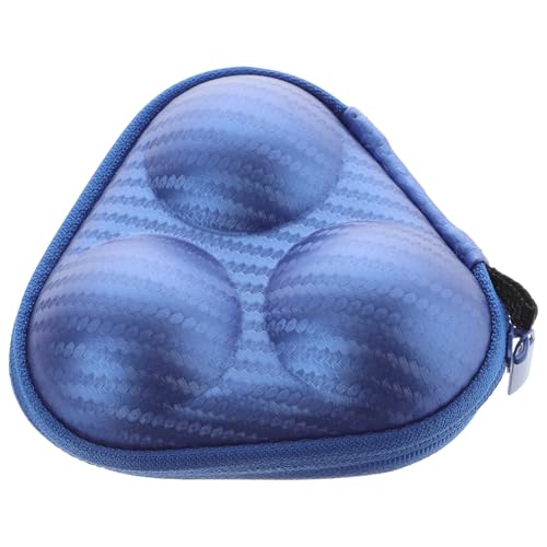 Table Tennis Ball Storage Case Organizer, Portable 3-ball Holder Bag in Blue, Mini Triangle Ping Pong Ball Protecting Cover for Outdoor and Indoor Game Storage Random Color