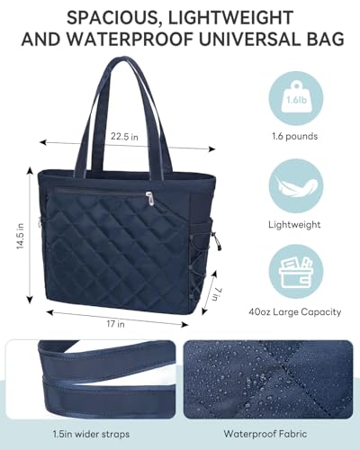 Tennis Tote bag With Shoe Compartment For Men & Women Waterproof Tennis Tote Holds 2-4 Rackets With Shoe Compartment & Wet Pocket, Sports Travel Duffle Fits 15.6" Laptop, Pickleball Tote bag