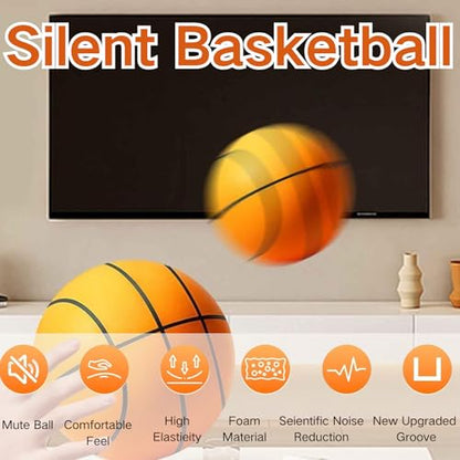 Silent Basketball Size7(29.5“),2026 Upgrade Silent Foam Basketball Indoor Training Ball, Foam Indoor Training Room Without Noise