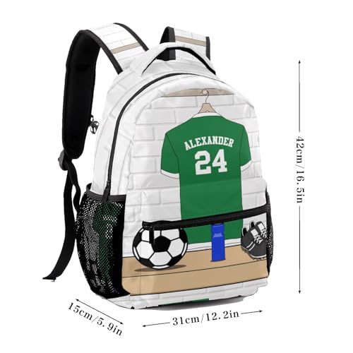 Soccer Sport Player Jersey Forest Personalized School Backpack for Teen Kid-Boy/Girl Primary Daypack Travel Bookbag - color: Option 28