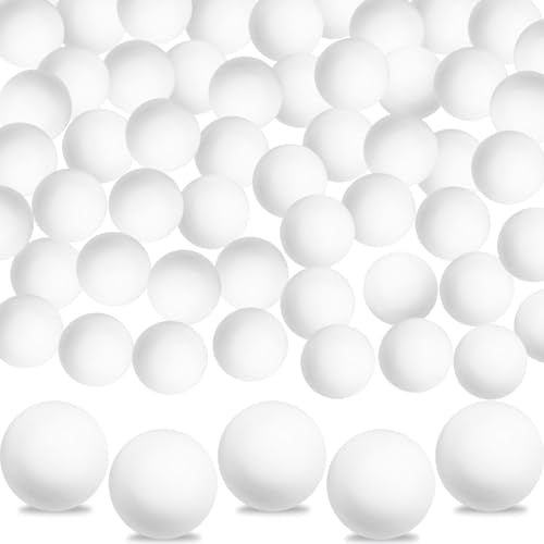 Tiaiidi 100 Pack Table Tennis Balls,40mm Colored Plastic Balls Beer Balls Bulk,Washable Small Game Balls for Ball Games,Arts and Craft,Party Decor,Pet Toys - color: White