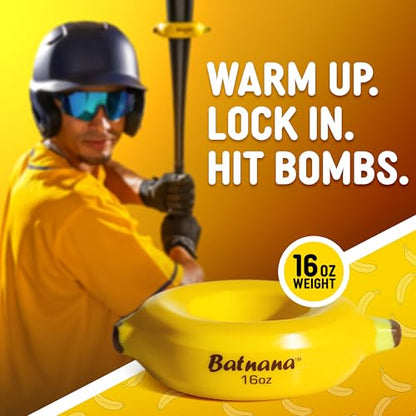GoSports Original Batnana Baseball and Softball Bat Weight – 16 oz Baseball Drip Bat Donut for Youth and Adult