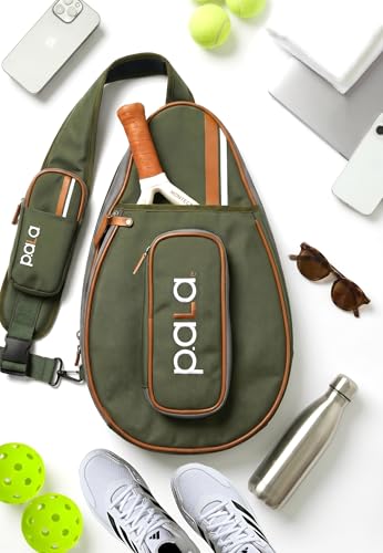 P.ala Multi-Sport Crossbody Padel Bag – Fits 2 Padel Rackets, Lightweight 2.07 lb, Fence Hook, 13” Device Sleeve, Compact Racket Bag for Padel, Tennis & Pickleball