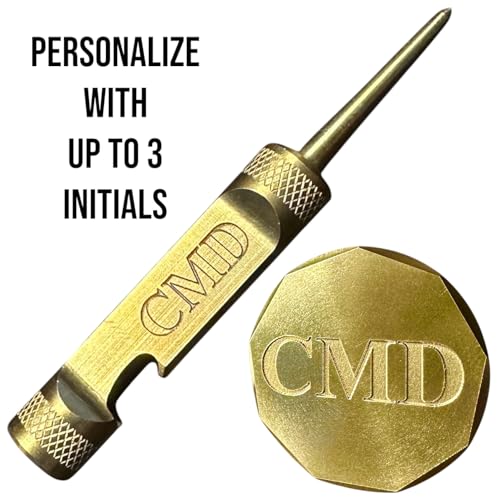 Personalized Golf Ball Marker & Golf Divot Tool - Solid Brass, 100% USA-Made Custom Golf Accessories for Men and Perfect Gifts for Golfers - style: Built-In Bottle Opener