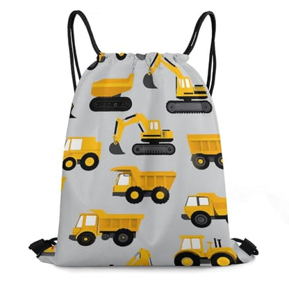 Beam Backpack Large Capacity Drawstring Sack Waterproof Sackpack for Basketball Volleyball Sports Gear Men Women, Construction Trucks Bags - color: Picture (747)