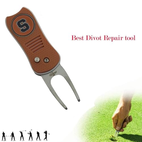 Switchblade Divot Repair Tool with Logo Printed Removable Magnetic Ball Marker-Best Divot Fixer - style: Syracuse Orangemen