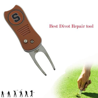 Switchblade Divot Repair Tool with Logo Printed Removable Magnetic Ball Marker-Best Divot Fixer - style: Syracuse Orangemen