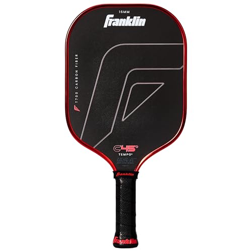 Franklin Sports PRO Pickleball Paddles – C45 Carbon Fiber Series - Official USAP + UPA Approved – Pro Player Design - color: Tempo |Electric Red, size: 16 mm