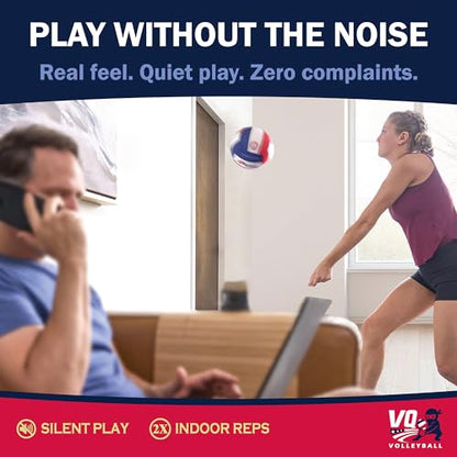 Soft Volleyball - Foam, Silent, No-Deflate, Durable Indoor Volleyball for Training, Games & Practice - Soft on Arms, Safe for House - color: Red, White, & Blue