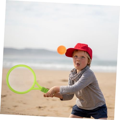 BESPORTBLE Tennis Racket Kit with Plastic Rackets and Ball Lightweight Handle Design for Outdoor Catch Game for Boys and Portable Childrens Sports Gift