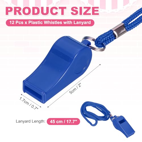 Whistles with Lanyard, Training Sports -Fitting for (Coaches/Referee/Outsides/Team Events) - color: Blue