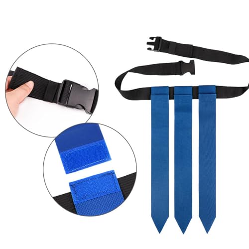 2Pcs Flag Football Belts Flag Football Set with Flags Rugby Waist Flag for Football - color: Blue