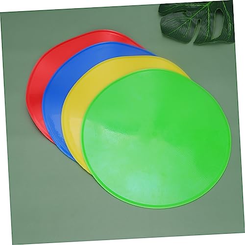 4pcs Round Soccer Training Markers Spot Markers for Agility Drills Yellow Red Blue Green for Football Basketball Gym Class Activities