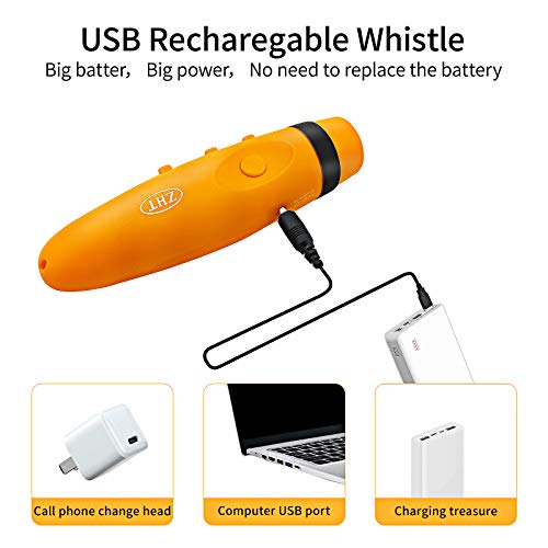 ZHT Electronic Whistles for Referees with USB Charging, 3 Tone High Volume Emergency Whistle for Referee Coaches Teacher, Outdoor Camping Hiking Boating Safety Whistles with Lanyard - color: Black&Yellow