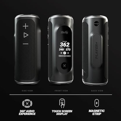 Blue Tees Golf Player+ AI-Powered GPS Speaker - Touchscreen Display, 10+ Hour Battery, 40,000+ Courses, Visual & Audible Distances, Hazard Detection, IPX7 Waterproof (Navy) - color: Navy