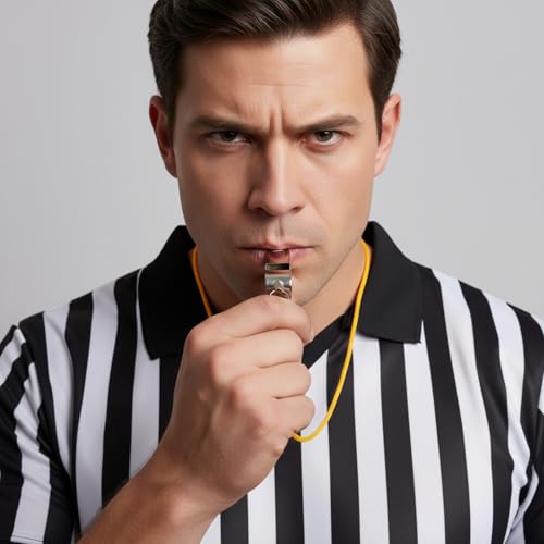 2 Pack Sports Whistle Stainless Steel Coach Whistle with Lanyard Loud Crisp Sound Referee Whistles for Football Basketball Soccer School Referees Coaches Lifeguard Emergency