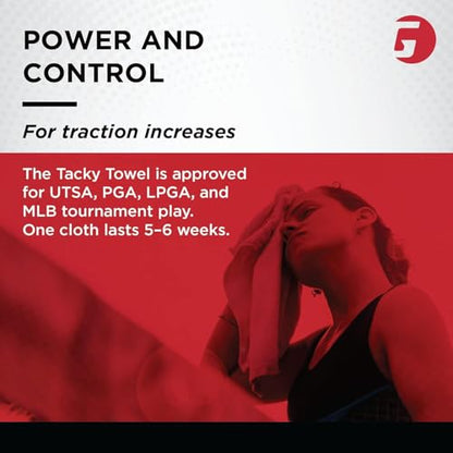 Gamma Tacky Towel for Tennis, Pickleball, Padel, Golf, Baseball, Non-Toxic Grip Enhancer, Improves Control, Long-Lasting Anti-Slip Formula, USTA Approved, 8"x5" - style: New Tacky Towel