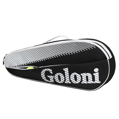 Goloni | 3 Racquet Tennis Bag, for Professional or Beginner Tennis Players, Rackets Cover Bag with Protective Pad & Lightweight | Unisex Design for Men, Women, Youth and Adults - color: White