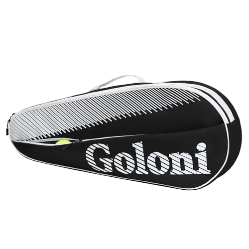 Goloni | 3 Racquet Tennis Bag, for Professional or Beginner Tennis Players, Rackets Cover Bag with Protective Pad & Lightweight | Unisex Design for Men, Women, Youth and Adults - color: White