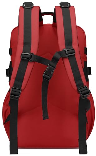 Wotony Military Tactical Backpack for Men Waterproof Daypack 3 Day Assault Pack Molle Bag with Water Bottle Holder - color: Red, size: 30L