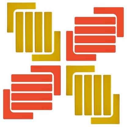 Court Lines Marker Kit Throw Down Markers Create Your Own Mini Pickleball Tennis Court (Red-Yellow I L Shape)