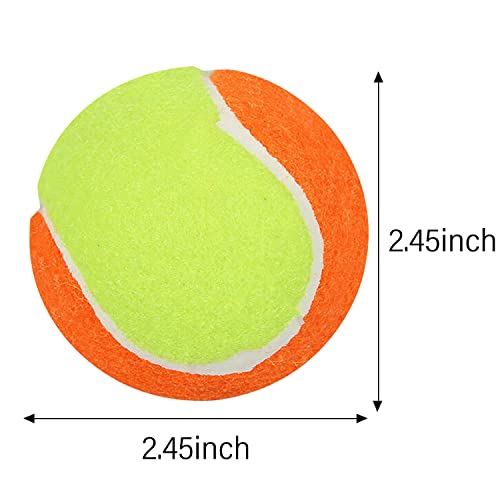 URBEST Tennis Ball 12 Packs Training Tennis Balls Practice Balls for Novice Player, Pet Dog Playing Balls with Mesh Carry Bag - color: Yellow-orange
