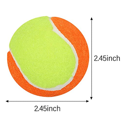 URBEST Tennis Ball 12 Packs Training Tennis Balls Practice Balls for Novice Player, Pet Dog Playing Balls with Mesh Carry Bag - color: Yellow-orange