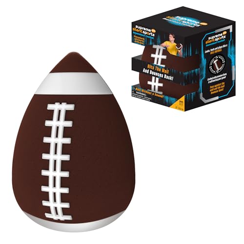Bounceback Football | Quiet Indoor Foam Solo Catch Ball with Noise Reduction for Training & Playing, Boys & Girls, Never Shrunken | Brown, Game Size-20" Circumference (1 Pack)