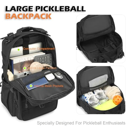 Pickleball Backpack for Men and Women, Tactical Pickleball Paddle Bag with Molle System Design