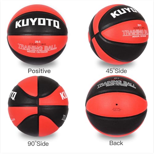 KUYOTQ 2.2lbs 29.5" Weighted Basketball Size 7 Composite Indoor Outdoor Heavy Trainer Basketball for Improving Ball Handling Dribbling Passing and Rebounding Skill (Deflated)