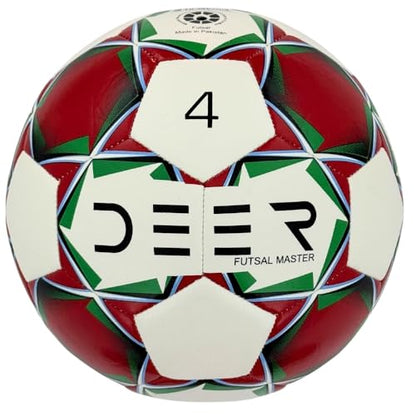 Deer Futsal Master Soccer Ball – for Club, Training, Match Performance, Indoor & Outdoor Soccer, Suitable for Grass & Astro | 32 Panel, Thread Wound Rubber | Size 4 for Youth & Adult Soccer Players |