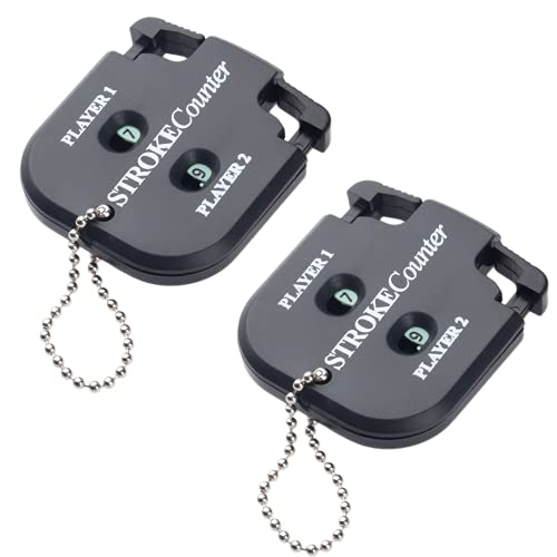 Golf Score Counter, 2 Pcs 2 Player Stroke Counter Golf Score Indicator 2 Digits Mini Square Golf Score Counters Handy Scorer Golf Count Shot Stroke Putt Score Counter for Golf Scoring Keeper